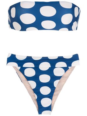 Adriana Degreas Pois high leg swimsuit - Blue