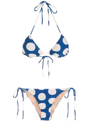 Adriana Degreas Pois triangle bikini set - Blue