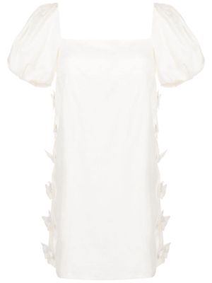 Adriana Degreas puff-sleeves bow-detail dress - White