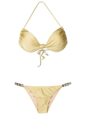 Adriana Degreas ruched bikini set - GREEN