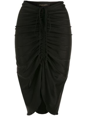 Adriana Degreas ruched-detail high-waist skirt - Black