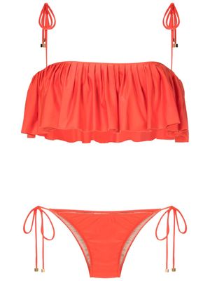 Adriana Degreas ruffle-detailing stretc-design bikini - Orange