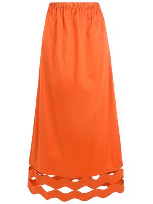 Adriana Degreas scallop cut-out maxi skirt - Orange