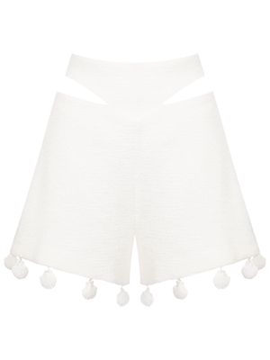 Adriana Degreas shell-embellished cut-out shorts - White