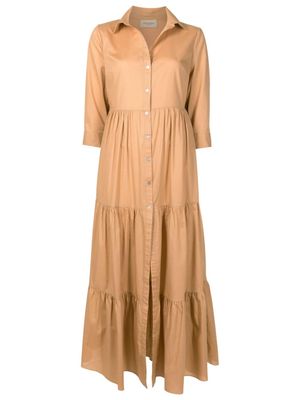 Adriana Degreas spread-collar cotton dress - Brown