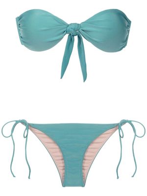 Adriana Degreas strapless knot-detail bikini set - Green