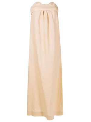 Adriana Degreas strapless linen maxi dress - Brown