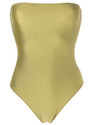 Adriana Degreas strapless satin swimsuit - Green