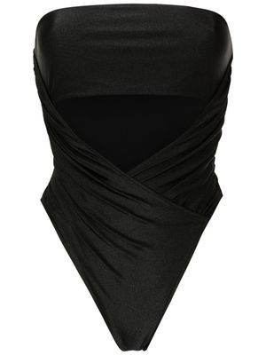 Adriana Degreas strapless stretch-design swimsuit - Black