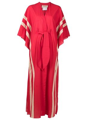 Adriana Degreas striped cover-up beach dress - Red