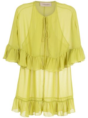 Adriana Degreas tie-fastening flared blouse - Green