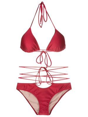 Adriana Degreas triangle-shape bikini set - Red