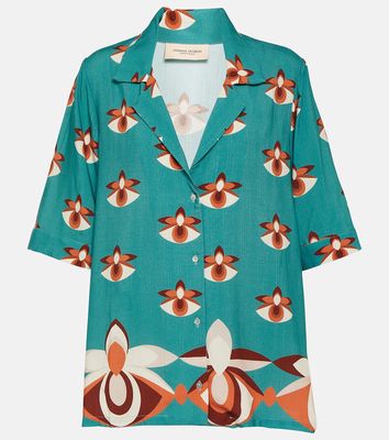 Adriana Degreas Vintage Orchid V-neck printed shirt