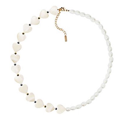 Adriana Pappas Designs Mother of Pearl Sweethea rt Choker