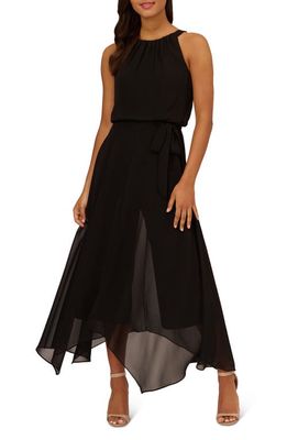 Adrianna Papell Jersey & Chiffon Jumpsuit in Black