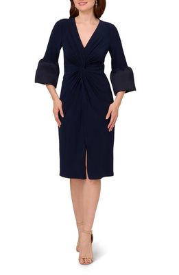 Adrianna Papell Jersey & Taffeta Dress in Midnight