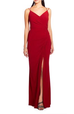 Adrianna Papell Jersey Mermaid Gown in Cardinal