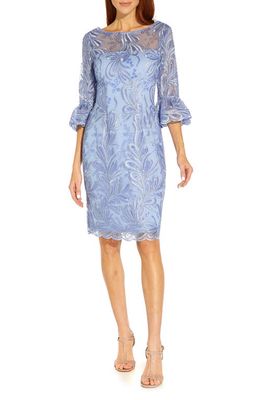 Adrianna Papell Ribbon Embroidered Cocktail Dress in Light Peri