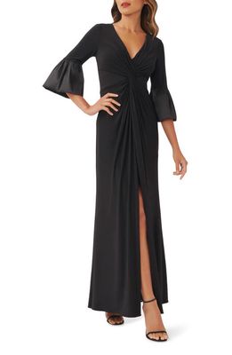 Adrianna Papell Twist Front Jersey Gown in Black