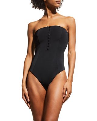 Adrienne Button-Front One-Piece Swimsuit