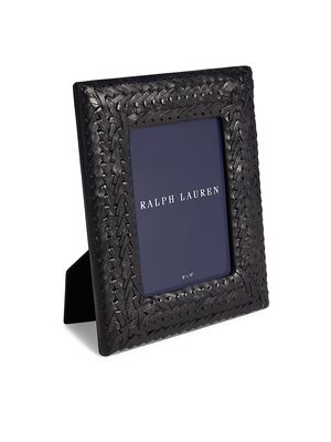 Adrienne Leather Picture Frame - Black - Size 8 x 10 - Black - Size 8 x 10