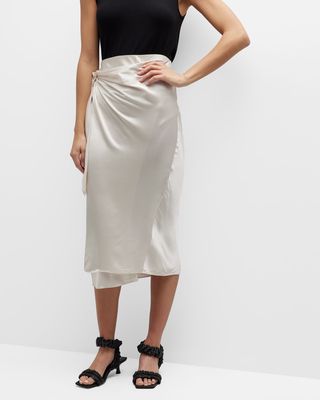 Adrienne Silk Midi Skirt