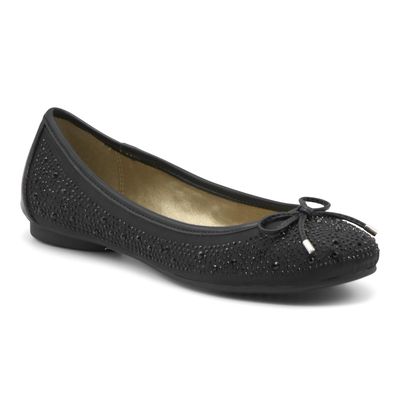 Adrienne Vittadini Women's Falace Jeweled Slide Sandal in Black-Ss