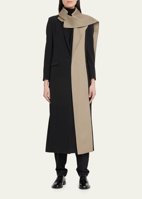 Adva Long Wool Coat with Removable Collar