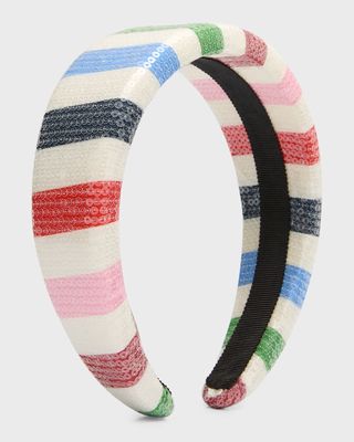 adventure stripe sequin wide headband