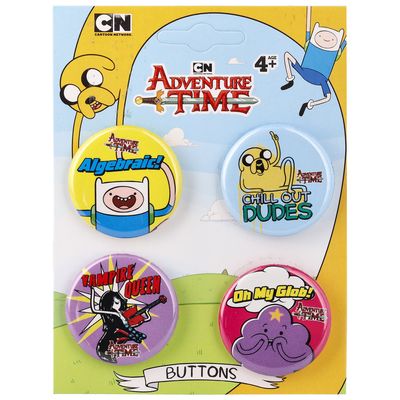 Adventure Time Set of Four 1.25"  Buttons