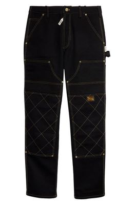 Advisory Board Crystals Abc. 123. Diamond Stitch Double Knee Pants in Anthracite Black