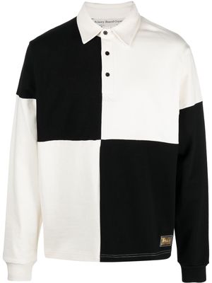 Advisory Board Crystals checkerboard-print long-sleeve polo shirt - Neutrals