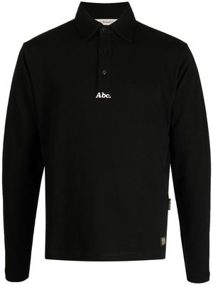 Advisory Board Crystals embroidered-logo long-sleeve polo shirt - Black