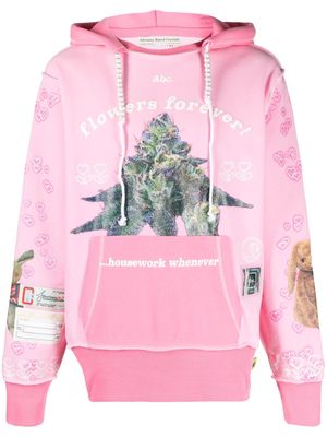 Advisory Board Crystals Flowers Forever graphic-print hoodie - Pink