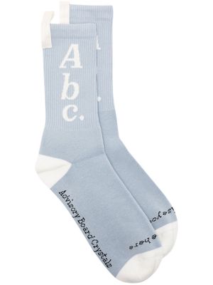 Advisory Board Crystals logo-detail cotton socks - Blue