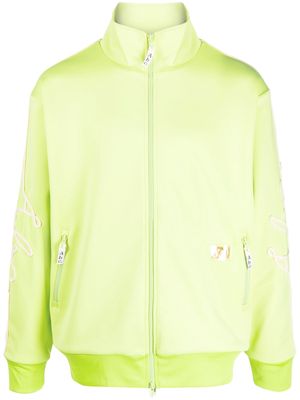 Advisory Board Crystals logo-embroidered zip-up jacket - Green