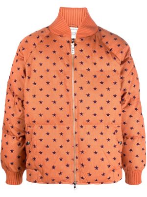 Advisory Board Crystals logo-patch star-print bomber jacket - Orange