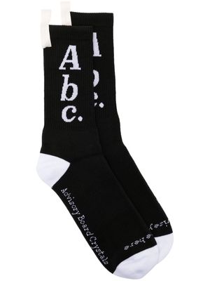 Advisory Board Crystals logo-print cotton-blend socks - Black