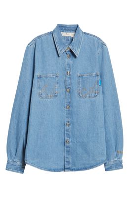 Advisory Board Crystals Unisex Abcd. Denim Button-Up Work Shirt in Light Blue