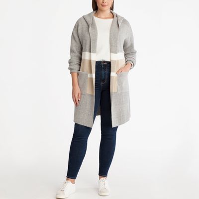 Adyson Parker Men's Colorblock Cardigan Sweater in Luxe Grey Combo