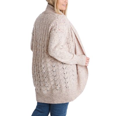 Adyson Parker Women's Cocoon Cardigan Sweater in Blush Pink Combo