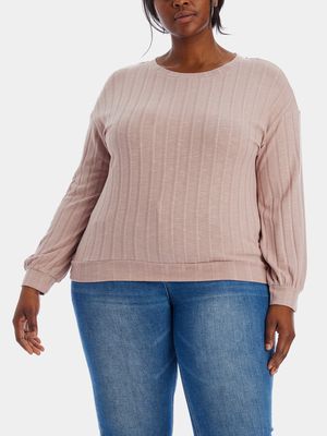 Adyson Parker Women's Puff Sleeve Sweater in Suede Touch