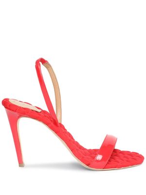 AERA Vivien 95mm patent-finish sandals - Red
