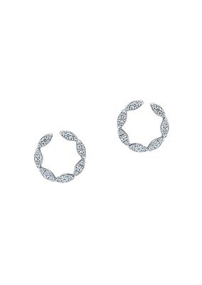 Aerial 18K White Gold & 0.39-0.42 TCW Diamond Small Wrap Earrings