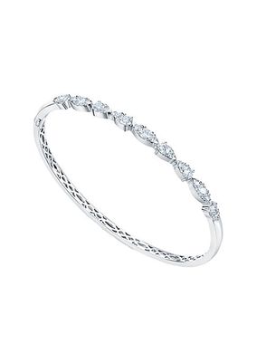 Aerial Dewdrop 18K White Gold & 1.19 TCW Diamond Bangle