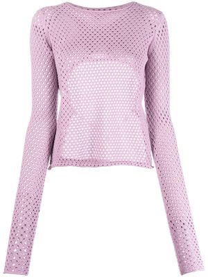 Aeron Avenue open-knit cropped jumper - Purple