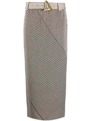 Aeron belted stripe-print maxi skirt - Neutrals