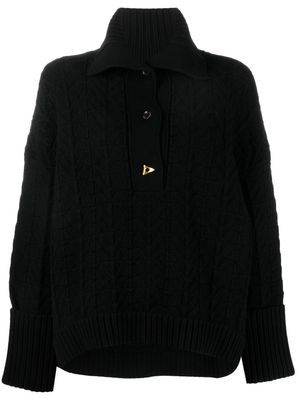 AERON button-front chunky knitted cardigan - Black