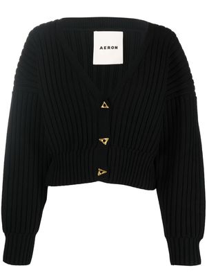 AERON button-front ribbed cardigan - Black