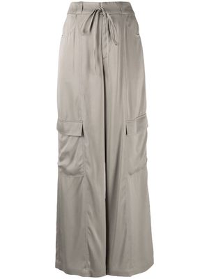 AERON cargo-pockets satin-finish trousers - Grey